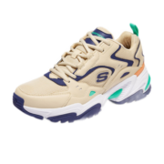 斯凯奇机甲鞋丨Skechers男鞋时尚经典老爹鞋运动 灰褐/多彩 41.5