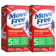 Move Free益节 绿瓶维骨力 添加MSM 舒缓关节不适 氨糖软骨素 120粒*2件