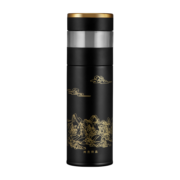 共禾京品（JINGREPUBLIC） 智能显温茶水分离杯304不锈钢保温杯带茶隔国风茶杯男士商务水杯 仁者乐山茶水分离杯