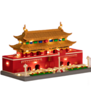 潮乐森积木拼装玩具儿童生日礼物北京大学小颗粒黄鹤楼古代建筑模型摆件 黄鹤楼+饰灯