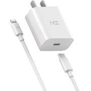 ZMI MFi认证苹果快充套装PD20W充电器适用于iPhone14/13Pro/12通用USB-C插头+C-L数据线 HA716套装