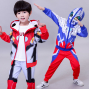奥特曼衣服男童春装套装韩版新款潮男孩洋气帅气蜘蛛侠春秋儿童装