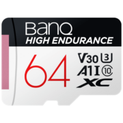 banq 64GB TF（MicroSD）存储卡 A1 U3 V30 4K 行车记录仪&安防监控专用内存卡 高度耐用 读速100MB/s