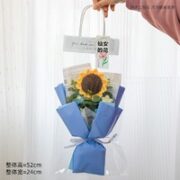 香环 手工编织毛线花束 向日葵