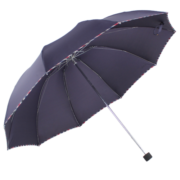 天堂伞 三折叠雨伞64cm*10骨加大加固晴雨伞商务伞遮阳伞 3311E深藏青