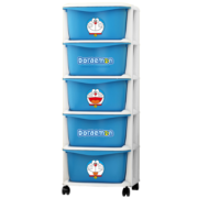 纳份爱 特大号儿童玩具抽屉式塑料收纳架整理盒家居宝宝装衣服储物架子 五层渐变蓝