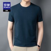 罗蒙 男士圆领夏季薄款华夫格短袖T恤 多色