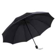 美度 MAYDU 加大版男士商务折叠雨伞10骨防风三折晴雨伞双人伞 M3327黑色