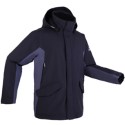 迪卡侬（DECATHLON）男防风防水上衣户外防寒保暖服装加绒厚外套帽可拆卸帆船 【男】经典黑 M