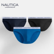 PLUS会员！NAUTICA 诺帝卡 男士40支棉内裤 3条装 NTNS050552