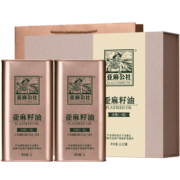 亚麻公社 亚麻籽油1L*2桶礼盒装食用油 一级冷榨胡麻油 企业福利 团购送礼