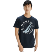 诺帝卡（NAUTICA）男装夏季新款时尚全棉休闲舒适透气情侣短袖圆领T恤男 41H蓝色（VE1196） M