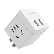 京喜特价APP、需抢券：deli 得力 短迷你小魔方排插头转换器 无线款 无USB 3插位
