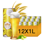 凯撒王 世界杯版 原浆精酿 高度白啤酒 凯撒啤酒集团监制 凯撒世界杯白啤（1L*12）