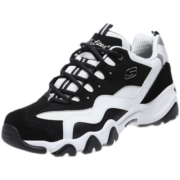 斯凯奇（Skechers）男女同款熊猫鞋 情侣潮流复古厚底增高鞋 老爹鞋运动休闲鞋 男款/黑色/白色/666049-BKW 41