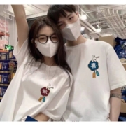 夏季美式潮牌印花T恤港风重磅纯棉100%纯棉港风男女同款潮牌情侣