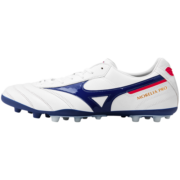 美津浓（MIZUNO）男子足球运动鞋 短钉缓震防滑飞盘鞋足球鞋 MORELIA II PRO AG 25/白色/蓝色 42