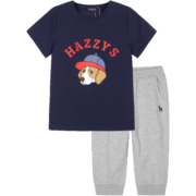 哈吉斯（HAZZYS）品牌童装男童纯色短袖裤子夏季新品中大童短袖套装 本白 165cm