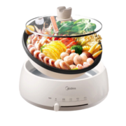 美的（Midea）电火锅家用4L 多功能电煮锅 韩式电热锅可拆锅身易清洗 不粘锅 【4L无极调温】DY28P151