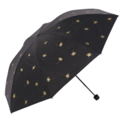 天堂 雨伞黑胶防晒防紫外线太阳伞遮阳晴雨伞男女 黑色