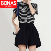 BONAS  宝娜斯  女士高腰棉麻短裤   MM001