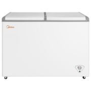 美的（Midea）271升 商用家用囤货冰柜 大容量冷藏冷冻双箱双温冷柜 可移动蝶形门卧式冰箱BCD-271VMQ 以旧换新