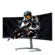 飞利浦 34英寸 曲面带鱼屏 准4K WQHD 165Hz 8bit HDR 分屏 电竞显示器 P3电影 PS5游戏直播大屏 34M1C5500V