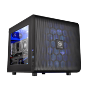 Tt（Thermaltake）Core V21 黑色 机箱水冷电脑主机（卧式/标配20CM大风扇/模组化设计/弹性安装）