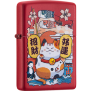 ZiPPO之宝（Zippo）打火机 招财猫红哑漆 经典热销 彩印233-C-000016