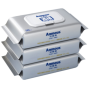 安慕斯（Anmous）家用75%酒精湿巾消毒便携儿童加厚擦手湿巾50抽*3包