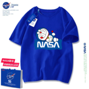 NASA男童短袖T恤2023新款潮卡通中大童休闲女童洋气夏装纯棉上衣