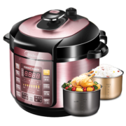 美的（Midea） 电压力锅 高压锅 家用5L/6L大容量多功能智能压力锅电饭煲 高压电饭锅 推荐款【6L大容量 双胆】（5-12人）