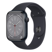 Apple Watch Series 8 智能手表GPS款45毫米午夜色铝金属表壳午夜色运动型表带
