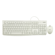 罗技（Logitech）MK120 键鼠套装 有线键鼠套装 办公键鼠套装 电脑键盘 USB即插即用 全尺寸 白色