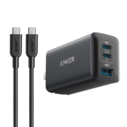 Anker 安克 多口快充头65W氮化镓充电器快充GaN2充电头适iPhone13/12 华为/小米 极夜黑【GaN｜65W三口充+1.5米CC线黑色】