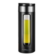6日凌晨：富光 双层玻璃水杯 黑色570ml【短滤网】
