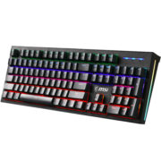 微星（MSI）GK50Z 机械键盘 红轴 RGB光效 有线 游戏电竞办公键盘 104键 吃鸡键盘 黑色