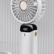 手持便携式迷你静音小风扇充电款  6000mAh-5档可调-智能数显