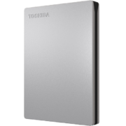 东芝(TOSHIBA) 2TB 移动硬盘 Slim系列 USB3.2 Gen1 2.5英寸 机械硬盘 银色 兼容Mac 金属超薄 密码保护