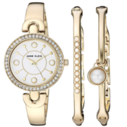 Anne Klein 安妮克莱因 AK/3288GBST 女式施华洛世奇水晶手表手镯套装  到手约￥199.26