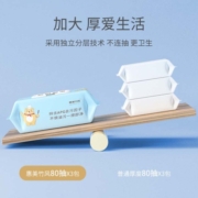 惠美竹风家用厨房湿巾去油去污强力油烟机专用清洁湿纸巾80抽*3包