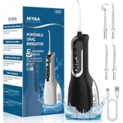 Water Flosser 无绳牙齿清洁器 带 OLED 显示屏,IPX7 防水 360°旋转便携式无绳*口腔冲洗器