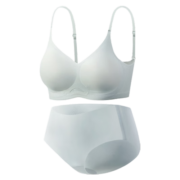 芬腾内衣女无痕无钢圈收副乳上托小胸聚拢收副乳文胸夏季薄款套装-J 黑色【单件】  L码（115-145斤）