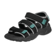 Skechers斯凯奇男士鞋子凉鞋魔术贴橡胶户外轻便沙滩鞋237197 BKCC黑色/炭灰色 42