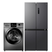 预售、PLUS会员、需购券：Midea 美的 BCD-471WSPZM(E)+MG100V33WY 10公斤 冰洗套装