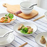 树谷 碗碟套装家 4碗4盘4勺4筷圆形