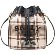 【自营】BALLY/巴利女士格子水桶包手提包单肩包斜挎包女包送礼物