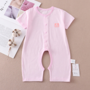 女连体衣纯棉男宝宝新生婴儿衣服开档夏装夏季薄款哈衣爬服