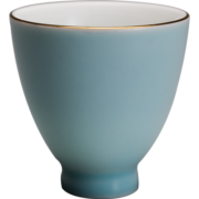 容山堂轻时 陶瓷祥和茶杯 小号品茗杯主人杯个人杯单杯盏功夫茶具 陶瓷祥和茶杯-精锐蓝