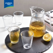 京喜特价，概率券:乐唯诗（NERVISHI） 锤纹玻璃杯冷水壶家用 冷水壶*1+水杯220ml*4